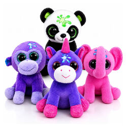 4er Set Plüschtiere mit Glitzeraugen ca. 16 cm -...