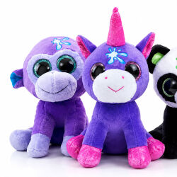 4er Set Plüschtiere mit Glitzeraugen ca. 16 cm -...