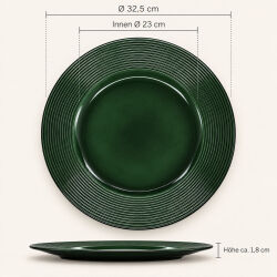 Unterteller " Classic " Kunststoff ca.32,5cm - Grün glänzend