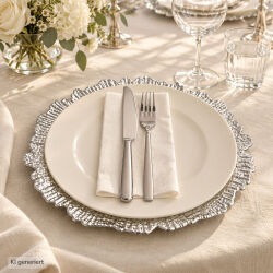 Unterteller / Dekoteller "BLOOM" Silber-farbig...