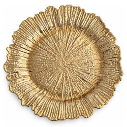 Unterteller / Dekoteller "BLOOM" Goldfarbig...