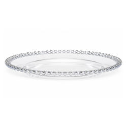 Unterteller / Dekoteller "Pearl" transp. & Silberfarbig Kunststoff ca.31cm