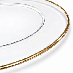 Unterteller / Dekoteller "Elegant" Goldfarbig Kunststoff ca.33cm