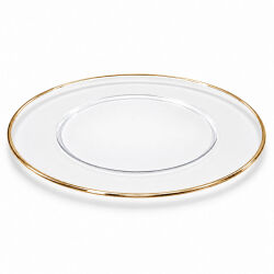 Unterteller / Dekoteller "Elegant" Goldfarbig Kunststoff ca.33cm