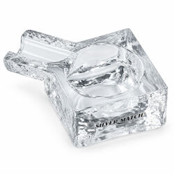 Zigarrenaschenbecher aus Glas - Silver Match