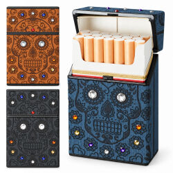 Zigarettenbox " Totenkopf & Strass" 20er Champ