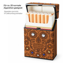 Zigarettenbox " Totenkopf & Strass" 20er Champ
