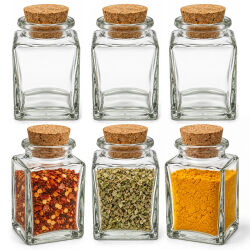 6er Set Gewürzgläser Korkdeckel ca. 90ml