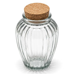 6er-Set geriffelte Vorratsgläser mit Korkdeckel ca. 290ml