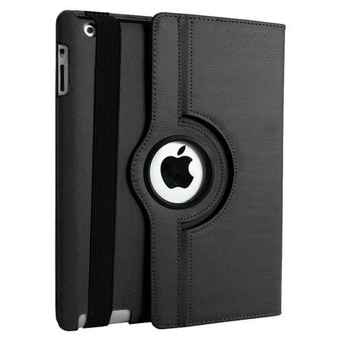 Hülle Tasche 360° Drehbar für iPad 2/3/4 - Schwarz