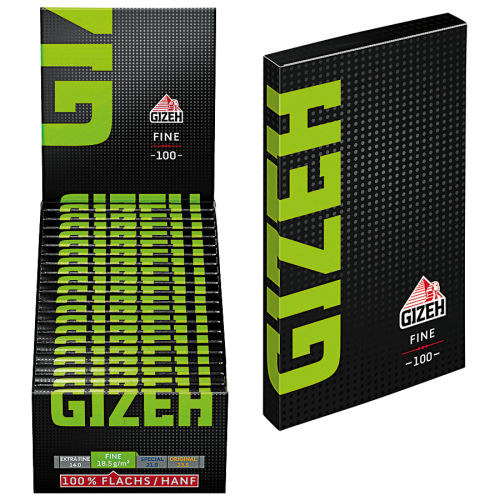1-10er Set Gizeh Slim Filter 6mm 20x120Beutel+Gizeh Magnet Grün 20x100 Blättchen 
