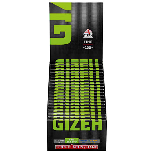 20x100 Blättchen Zigarettenpapier GIZEH Fine Magnet grün 1 Box 