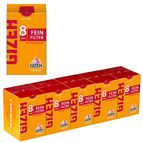 50x 100 (5000) Gizeh Filter 8mm Zigarettenfilter Feinfilter für Zigaretten