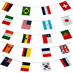 Girlande ca.7m mit 20 Länderflaggen Pd/Hd