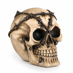 Totenkopf Spardose Militär ca.14cm Polyresin