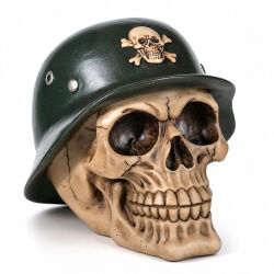 Totenkopf Spardose Militär ca.14cm Polyresin