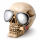 Totenkopf Spardose mit Sonnenbrille & Joint Polyresin 13cm