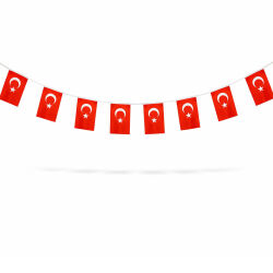 Girlande Türkei-Flagge ca.3m mit 9 Fahnen