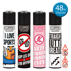 Clipper Feuerzeug „Anti Sport“ 48er Display