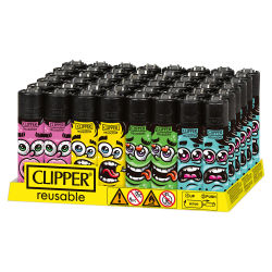 Clipper Feuerzeug " Faces 3 " 48er Display
