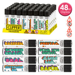 Clipper Feuerzeug " Egal " 48er Display
