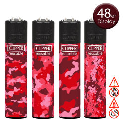 Clipper Feuerzeug " Red Camouflage " 48er Display