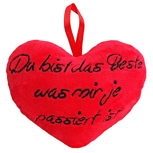 Plüsch Deko Herzkissen "Das Beste" ca.13cm