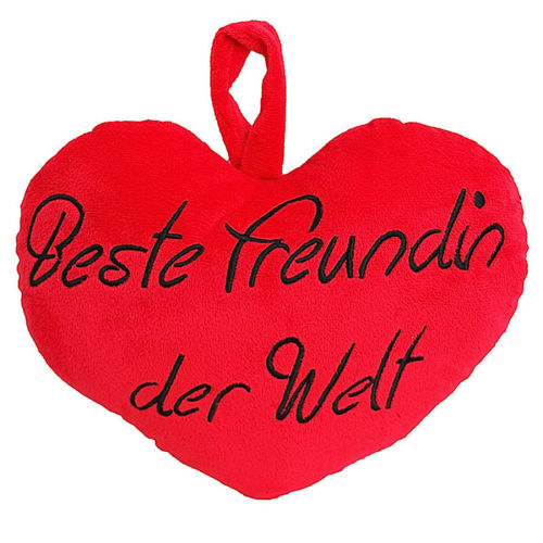 Plüsch Deko Herzkissen "Beste Freundin" ca.25cm