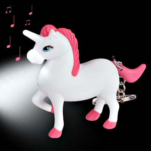 Schlüsselanhänger-Einhorn mit Sound & LED ca.9cm