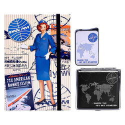PAN AM Giftset Feuerzeug & Etui Schwarz