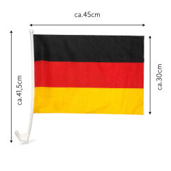 Deutschland Autofensterfahne ca.45x30cm - mit extra breitem Stab