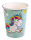 Comic Einhorn Pappbecher 6er Set ca.250ml Türkis