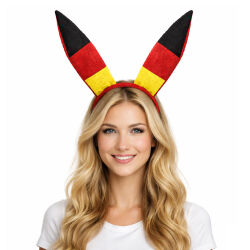 Plüsch-Haarfeifen Bunny Deutschland-Flagge