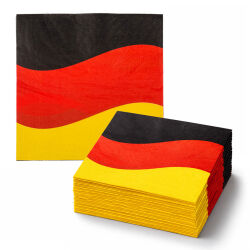 20er Set Deutschland Servietten ca. 33x33 cm - 3-lagige...