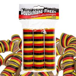 Papier-Luftschlangen 3er-Set " Deutschland-Flagge"