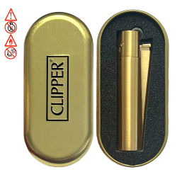 Clipper Feuerzeug " Metall Gold "  Gebürstet