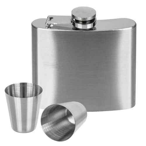 Flachmann Set 3-Teilig (5oz ca.140ml. 2 Becher)