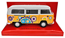 Hippie VW Modell-Auto 11,5cm Welly Bus T2 Gelb 1972