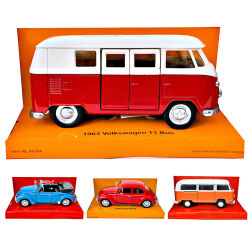 Volkswagen VW Modell-Auto Bus Käfer Metall 11,5cm Welly