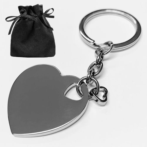 Schlüsselanhänger Metall Symbol Herz mit Mini Herz
