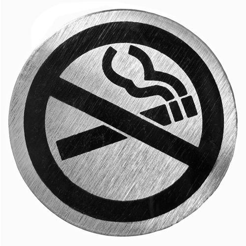 Edelstahlschild Selbstklebend Rauchen verboten