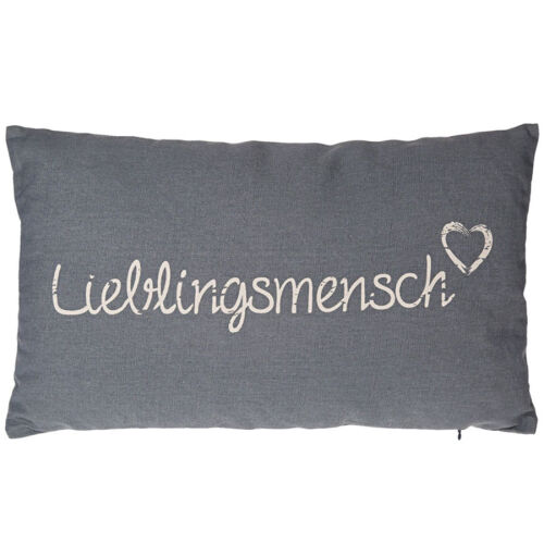 Deko-Kissen " Lieblingsmensch " ca.50cm Grau