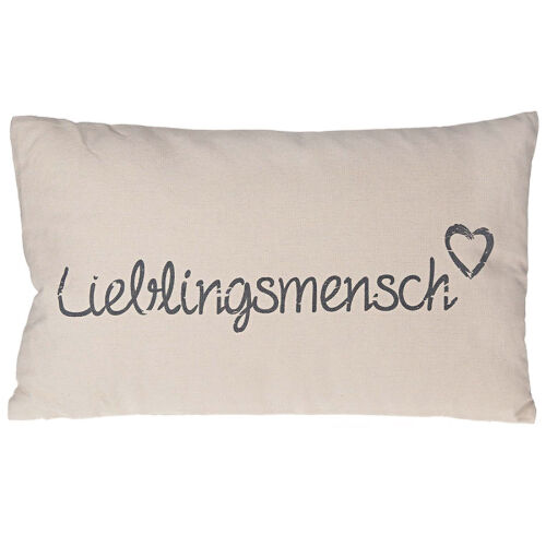 Deko-Kissen " Lieblingsmensch " ca.50cm Beige