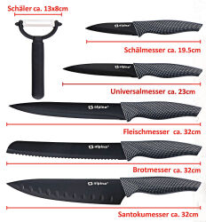 Messerset 6 teilig Alpina Schwarz