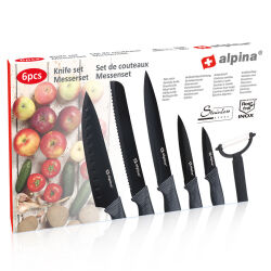 Messerset 6 teilig Alpina Schwarz