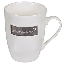 Kaffeebecher " Lieblingsmensch " ca.10x8cm Grau