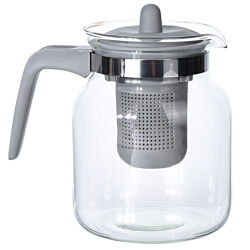 Teekanne mit Sieb & Deckel ca.1,3L. Grau
