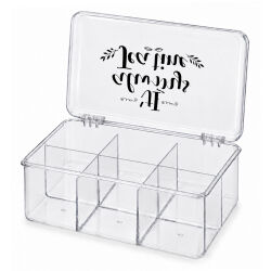 Transparente Teebox mit sechs Fächern