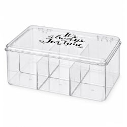 Transparente Teebox mit sechs Fächern