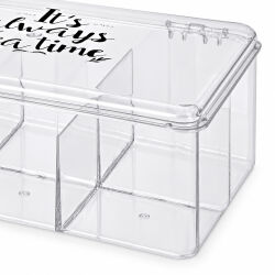 Transparente Teebox mit sechs Fächern